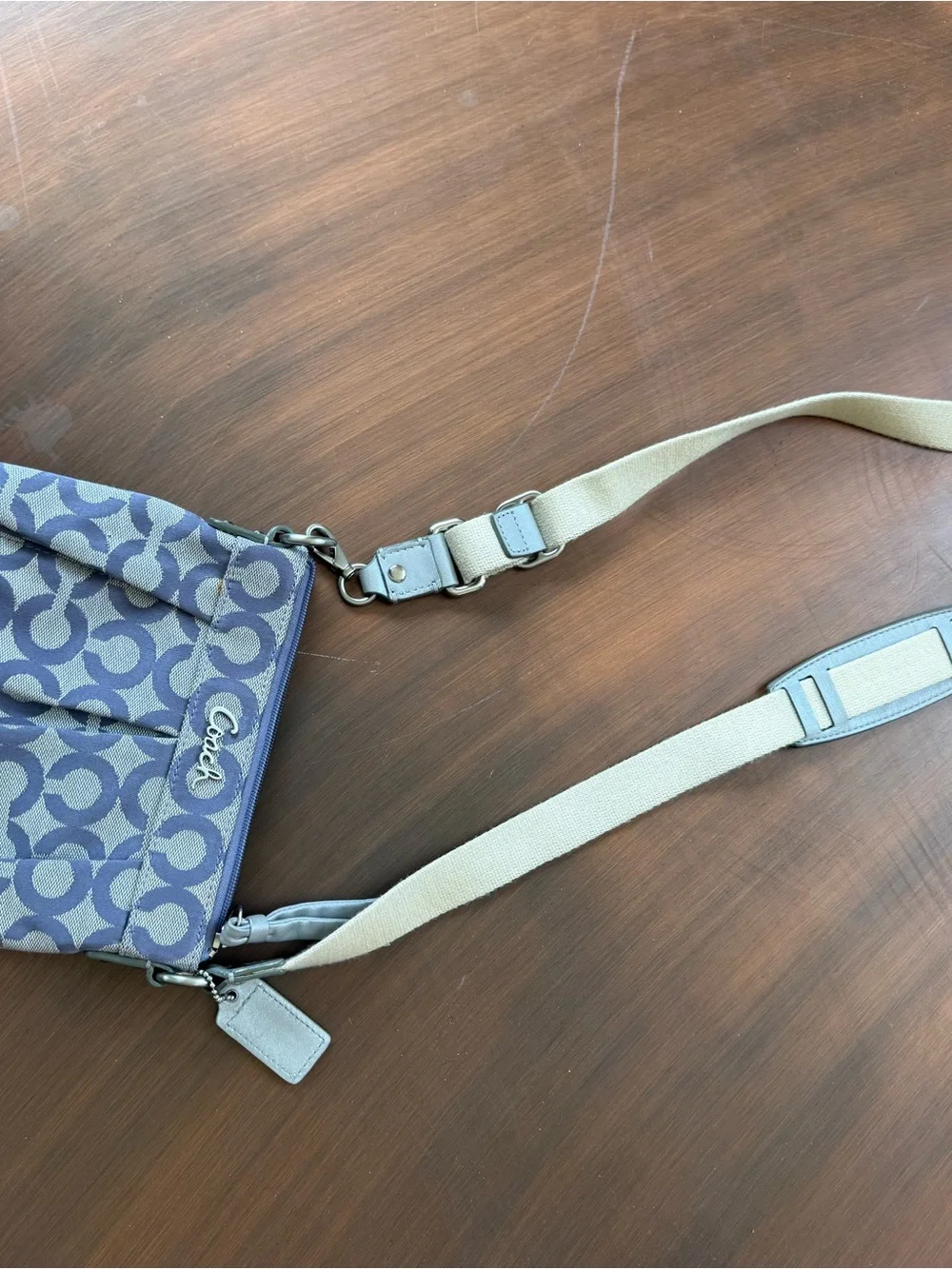 Coach Patchwork Crossbody Bag - Blue & Tan Y2K